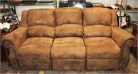 Three Section Couch with Recliner End