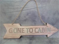"Gone To Cabin" Modern Wall Hanging
