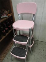Pink Painted Seated Step Stool