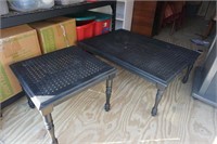 2 indoor/ outdoor metal tables