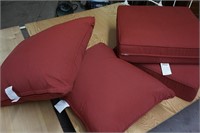 Red outdoor cusions (4)