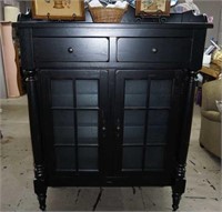 Black display cabinet with light