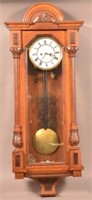 Victorian Mahogany Veneered Wall Clock.