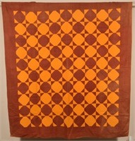 Block and Diamond Pattern Patchwork Quilt.