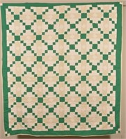Antique Irish Chain Pattern Patchwork Quilt.