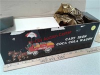 Cast iron Coca-Cola soda pop wagon in box