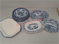 English Country Inns grindley plates, old Chelsea