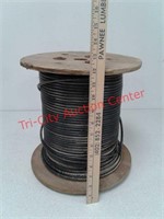 Partial roll of coax cable on wood spool