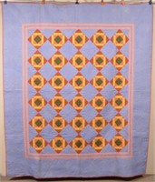Antique Diamond Pattern Patchwork Quilt.