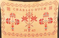 Charles Buch 1843 Needlework Show Towel.
