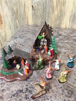 2 Small Nativity Scenes, and 6 Very Small Angelsl