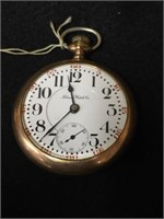 Vintage Illinois Watch Co Pocket Watch Gold Plated