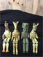 Lot of 4 Carved animal Shelf Sitter Toys