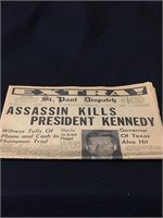 Vintage Newspaper "JFK Assassinated" Nov 22, 1963