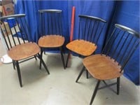 4 danish spindle chairs (3 matching)