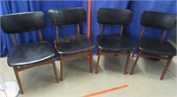 4 denmark teak & leather chairs (original)