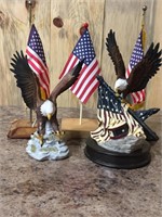 Eagle Figurines and American Flag
