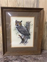Great Horned Owl painting by local artist