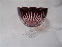 Ruby Red Footed Bowl