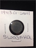 1943-G German Coin with Swastika