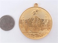 Gilt Medal With High Wheel Bicycle