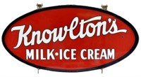 Knowlton's Ice Cream Double Sided Porcelain Sign