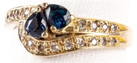 Jewelry 14kt Yellow Gold Sapphire & Diamond Ring