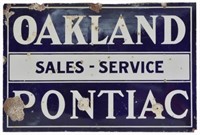 Oakland Pontiac Sales - Sevrvice Porclain Sign
