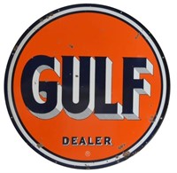 Gulf Oil Dealer D/S Porcelain Sign