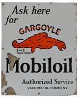 Gargoyle Mobiloil Gas S/S Porcelain Sign