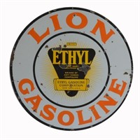 Lion Gasoline D/S Porcelain Sign
