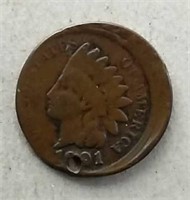 1901 Indian Head Cent  Off-center w hole