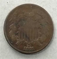 1871 Two-Cent Piece  G+