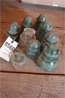 Group of 8 Glass Insulators