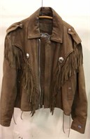 Leather fringed jacket