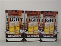 3 Budweiser Light Draught Displays