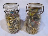 Vintage jewelry in Mason jar, 2 X $
