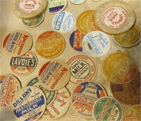 Bag of vintage milk caps