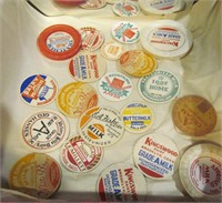 Bag of vintage milk caps