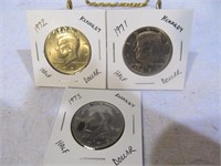 1971, 1972, 1973 Kennedy Half Dollars