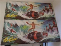 Pair Budweiser New Wave Posters