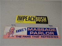 Impeach Bush & Annie's Massage Parlor Stickers