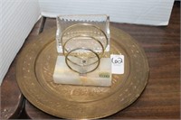 BRASS PLATE , LETTER AND CARD HOLDER