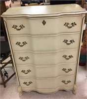 Bassett French Provincial Five Drawer Chest