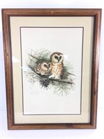 Framed "Say-What Owls" Signed