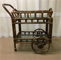 Rattan Tea Cart w/ Removable Tray on Top