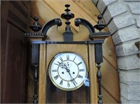 Beautiful Antique Wall Clock, 46" T & Key