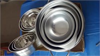 Assortment of stainless bowls