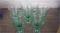 Set of green goblets (7)
