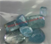 BAG OF 7 AQUAMARINE GEM STONES